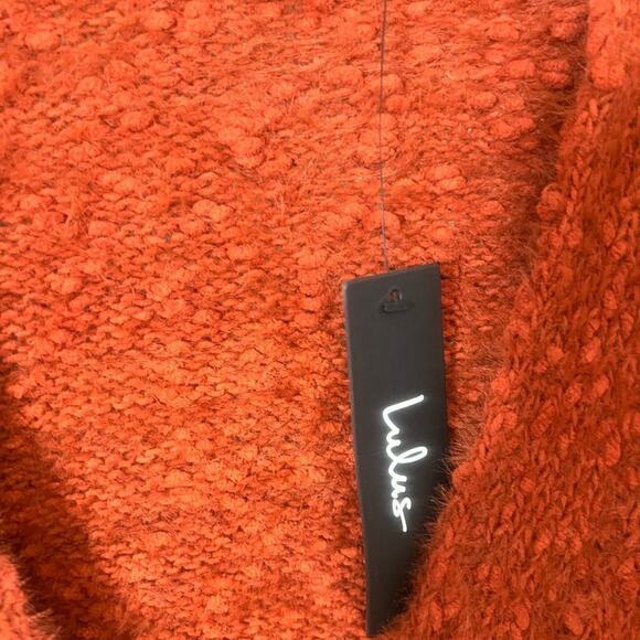 LULUS NWT KEPT ME‎ BUNDLED BULKY KNITTED CARDIGAN SWEATER SIZE L - Picture 5 of 10